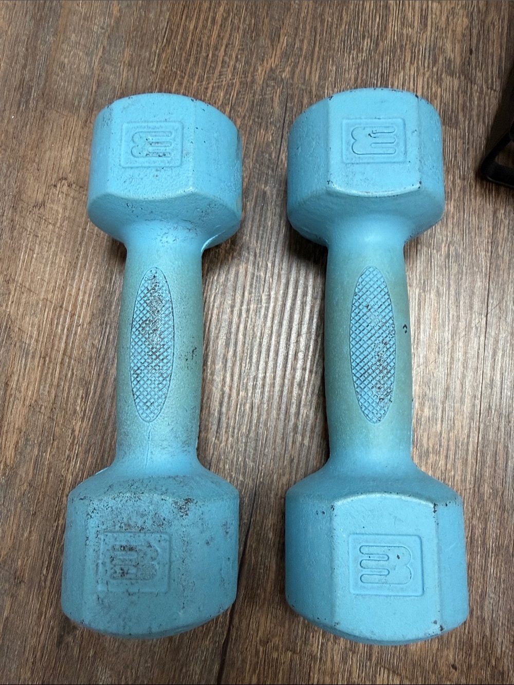 3 lb Light Blue Hex Dumbbell Pair